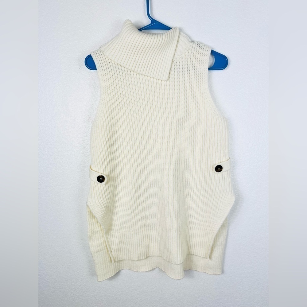 Anthropologie sleeveless ivory knit sweater size XS